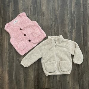 6 || Super Soft Teddy Fuzzy Jacket & Vest Set